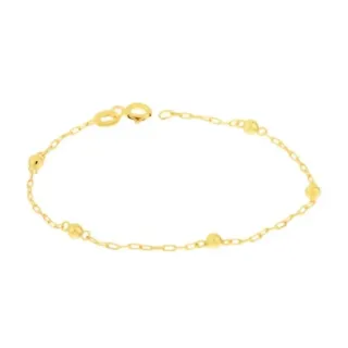 Pulseira de ouro 18k bebê infantil bola 2.5mm