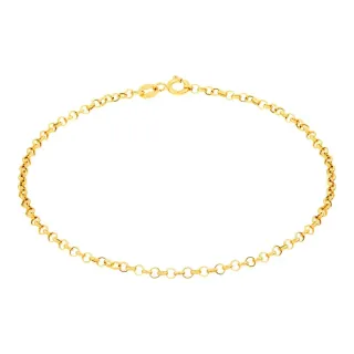 Pulseira de ouro 18k elo português 15cm infanto juvenil