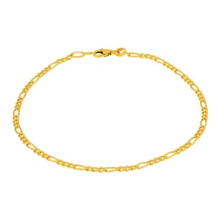 Pulseira de ouro 18k elos 3x1 masculina 15cm