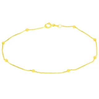 Pulseira de Ouro 18k feminina com bolinha