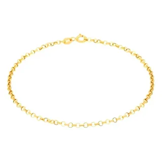 Pulseira De Ouro 18k Feminina Elo Portugues Oca P1108