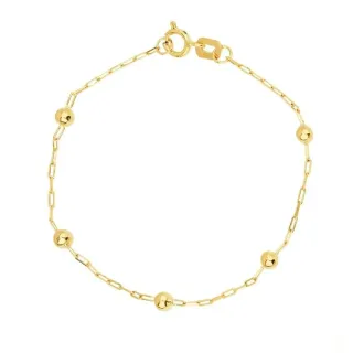 Pulseira De Ouro 18k Infantil Bolinha