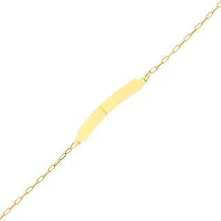 Pulseira De Ouro 18k Infantil Com Placa Para Nome PU010