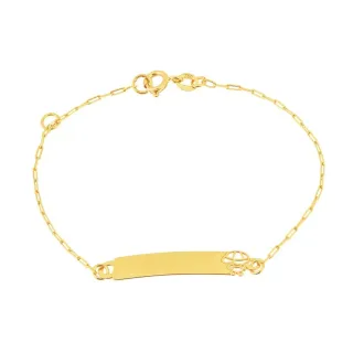 Pulseira de ouro 18k infantil masculina com regulador