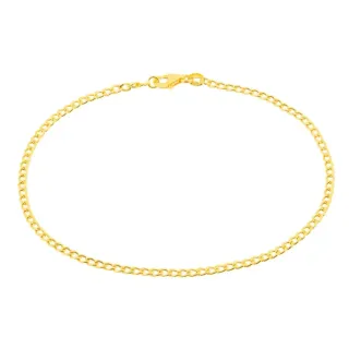 Pulseira de ouro 18k masculina Grumet oca 21cm