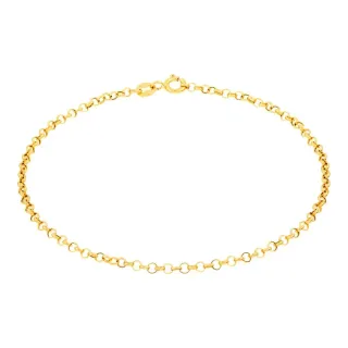 Pulseira de ouro bebê elo português 13cm