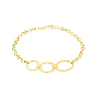 Pulseira de ouro feminina 18k elo português 