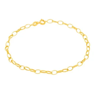 Pulseira de ouro feminina 18k portuguesa ovalada