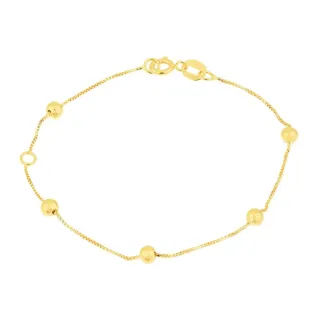 Pulseira de ouro infantil bolinha com regulador