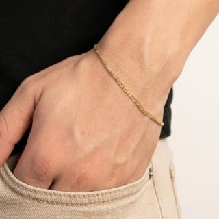 Pulseira De Ouro Masculina - Feminina Grumet P1409