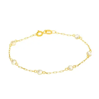Pulseira feminina de ouro 18k com pedras