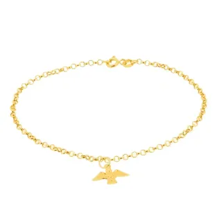 Pulseira feminina de ouro 18k com pingente Divíno