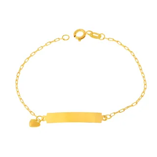 Pulseira infantil bebê de ouro 18k placa nome