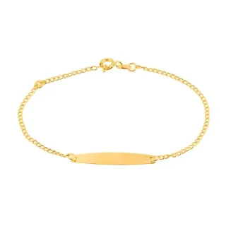 Pulseira infantil de ouro 18k placa maciça cartier