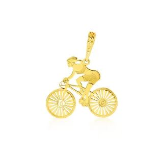 Pingente de ouro 18k bicicleta ciclista
