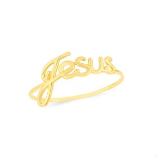 Anel de ouro jesus escrito