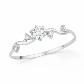 Anel solitário de ouro branco 18k 15 anos ou noivado Drop