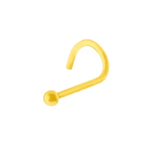 Piercing de ouro 18k amarelo de nariz bolinha